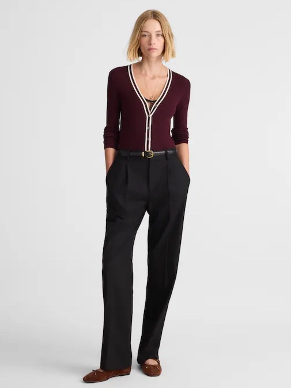 Madewell Slouchy Straight Pants in Brushed Twill
